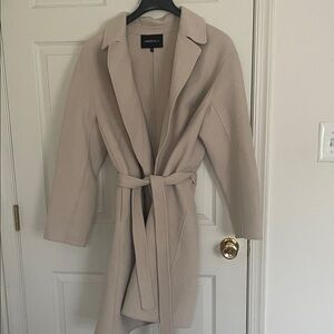 Lafayette 148 New York Beige Belted Coat